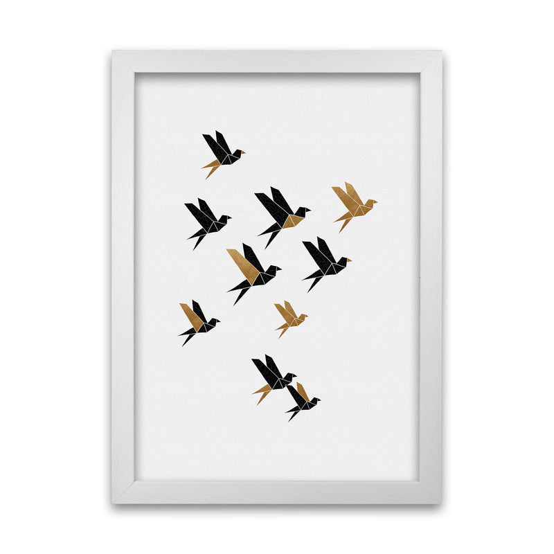 Origami Birds Collage II Art Print by Orara Studio A1 White Frame