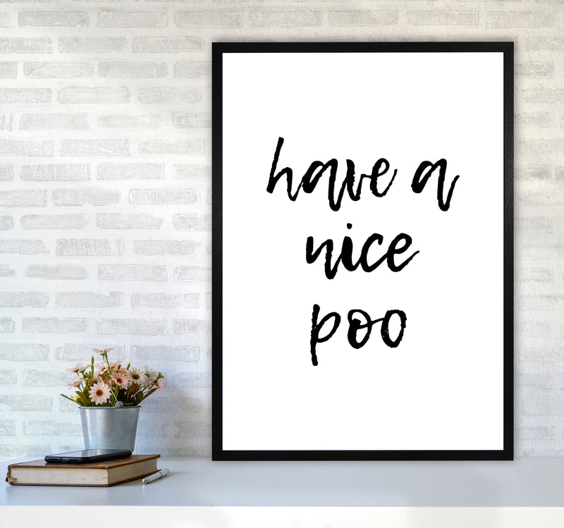 Have A Nice Poo, Bathroom Modern Print, Framed Bathroom Wall Art A1 White Frame