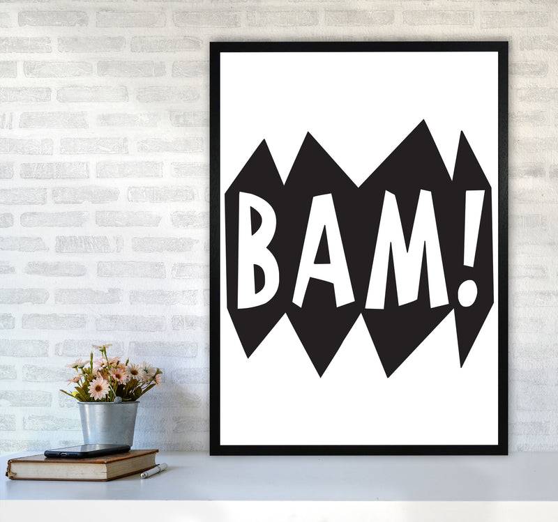 BAM! Black Framed Nursey Wall Art Print A1 White Frame