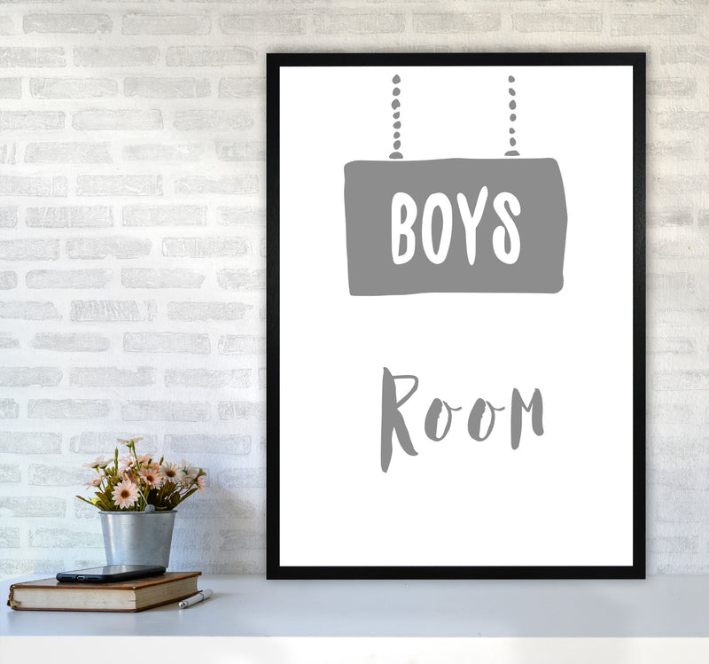 Boys Room Grey Framed Nursey Wall Art Print A1 White Frame