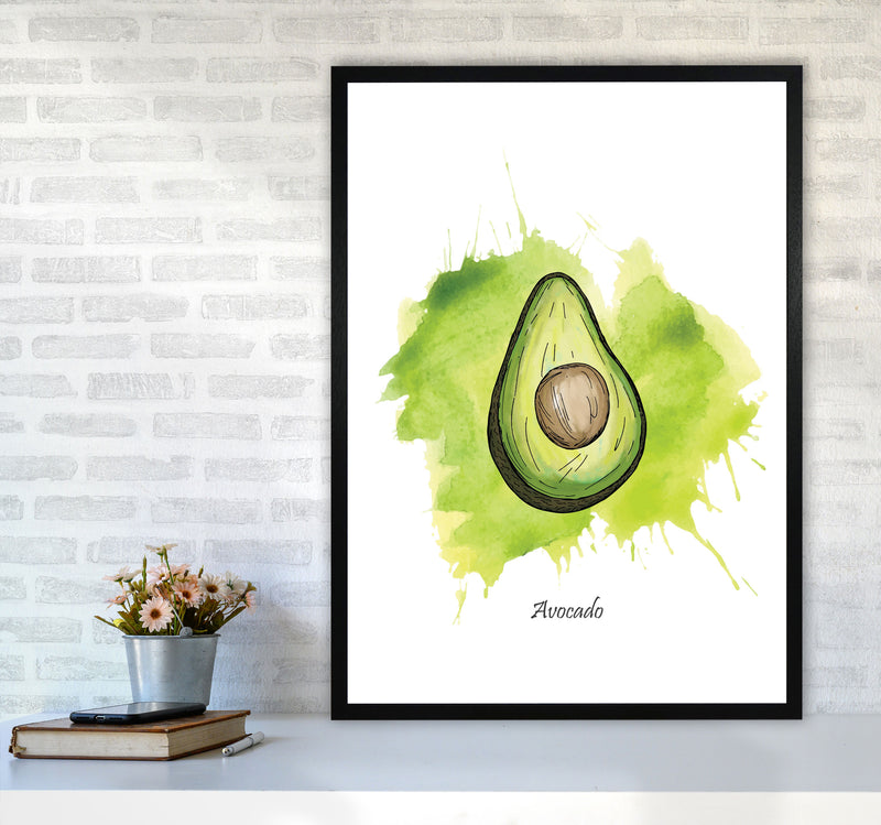 Avocado Modern Print, Framed Kitchen Wall Art A1 White Frame