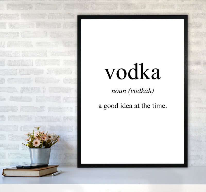 Vodka Modern Print, Framed Kitchen Wall Art A1 White Frame