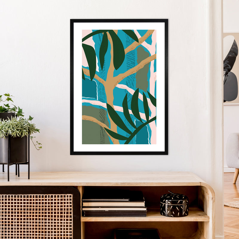 Jungle Tree Abstract  Art Print by Pixy Paper A1 White Frame