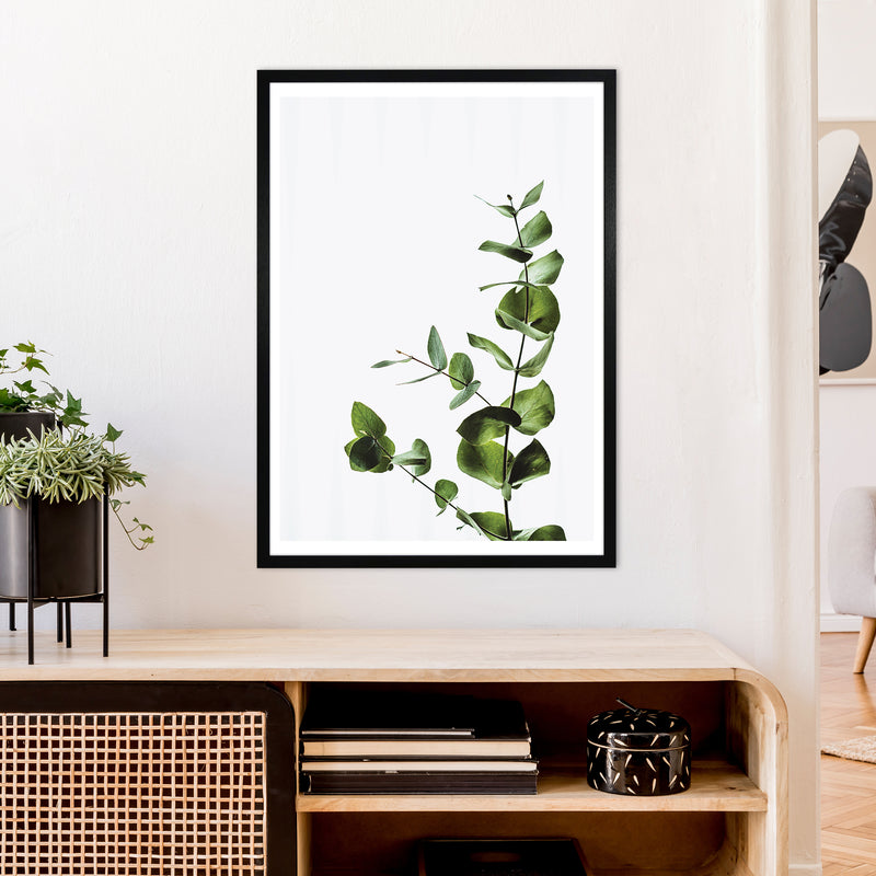 Elegant Green Plant  Art Print by Pixy Paper A1 White Frame