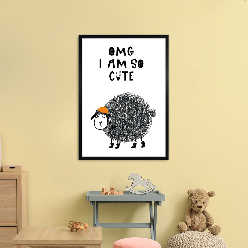 Omg I Am So Cute Animal Pop  Art Print by Pixy Paper A1 White Frame