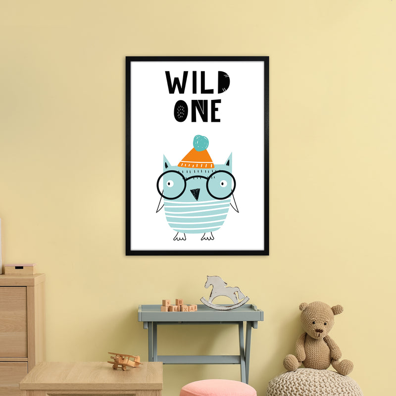 Wild One Owl Animal Pop  Art Print by Pixy Paper A1 White Frame