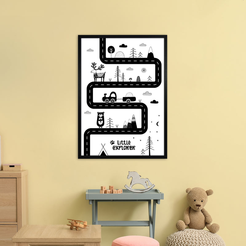 Little Explorer Track  Art Print by Pixy Paper A1 White Frame