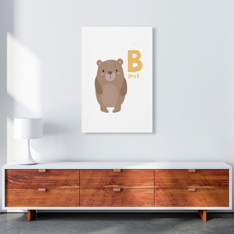 Alphabet Animals, B Is Forbear Framed Nursey Wall Art Print A1 Canvas