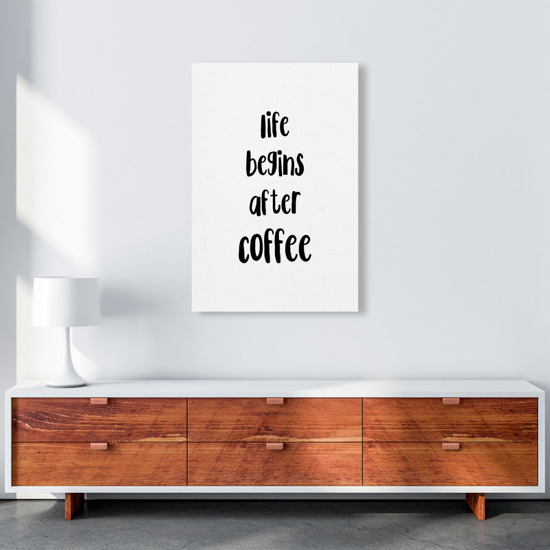 Life Begins After Coffee Modern Print, Framed Kitchen Wall Art A1 Canvas