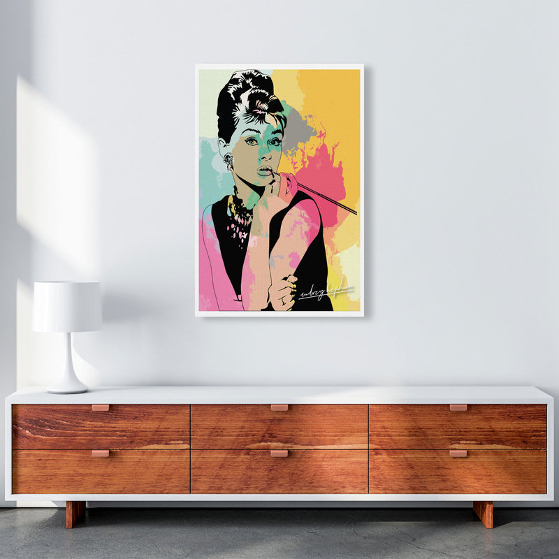 Audrey Hepburn In Colour Modern Print A1 Canvas