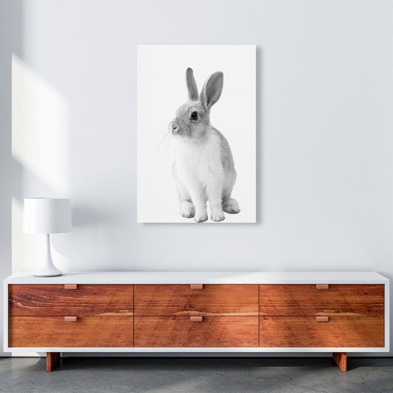 Black And White Bunny Modern Print Animal Art Print A1 Canvas