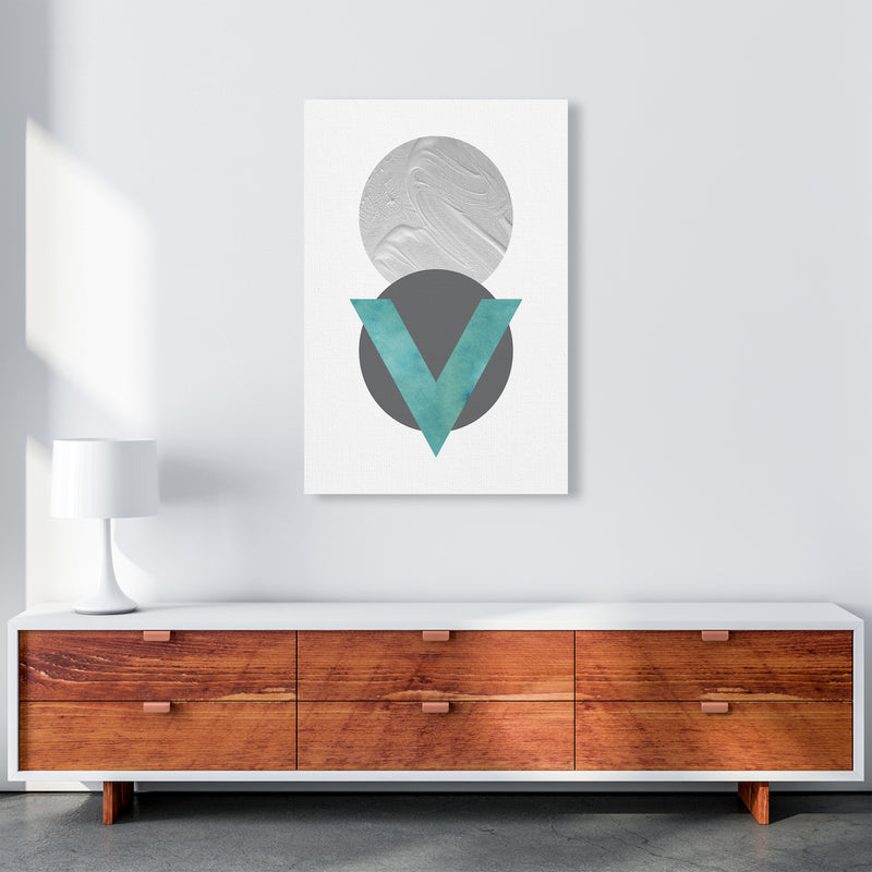 Marble Teal And Silver 1 Art Print by Pixy Paper A1 Canvas