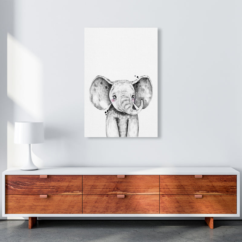 Safari Babies Elephant  Art Print by Pixy Paper A1 Canvas