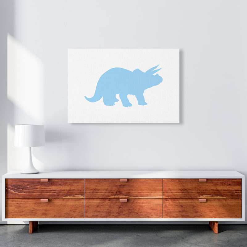 Triceratops Light Blue  Art Print by Pixy Paper A1 Canvas
