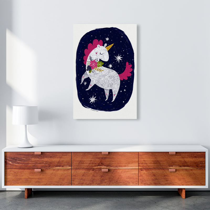 Magical Night Unicorn  Art Print by Pixy Paper A1 Canvas