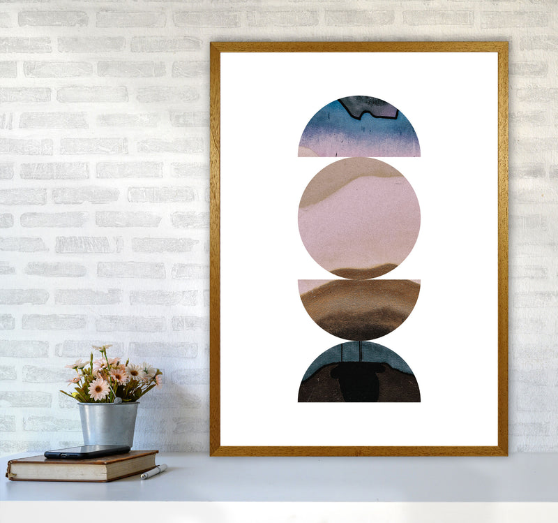 Pastel And Sand Abstract Circles Modern Print A1 Print Only