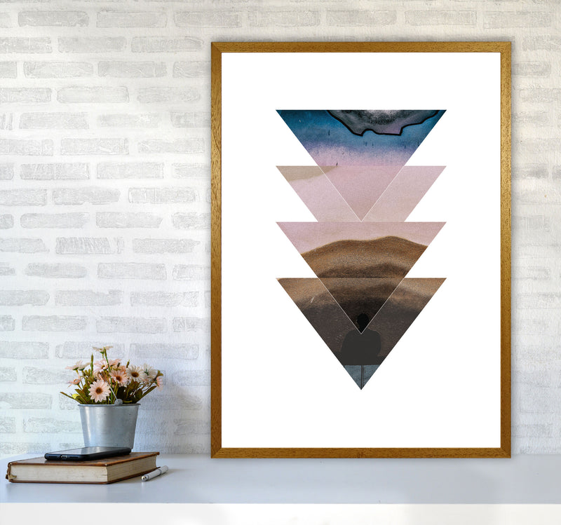 Pastel And Sand Abstract Triangles Modern Print A1 Print Only