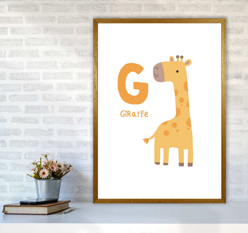 Alphabet Animals, G Is For Giraffe Framed Nursey Wall Art Print A1 Print Only