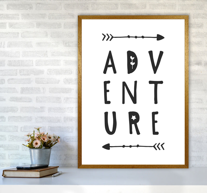 Adventure Black Framed Typography Wall Art Print A1 Print Only
