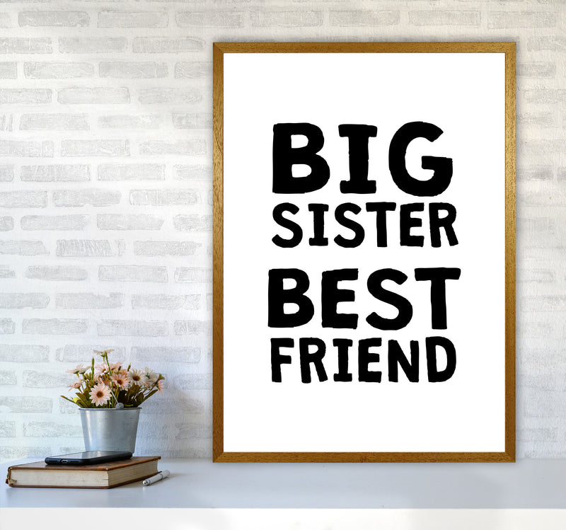 Big Sister Best Friend Black Framed Typography Wall Art Print A1 Print Only