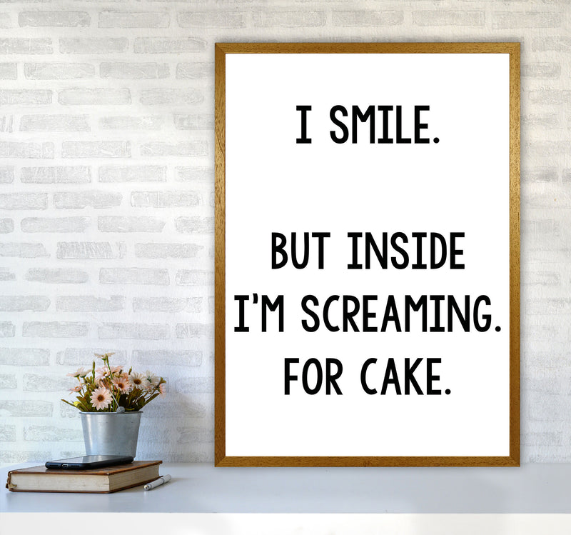 Screaming For Cake Modern Print, Framed Kitchen Wall Art A1 Print Only