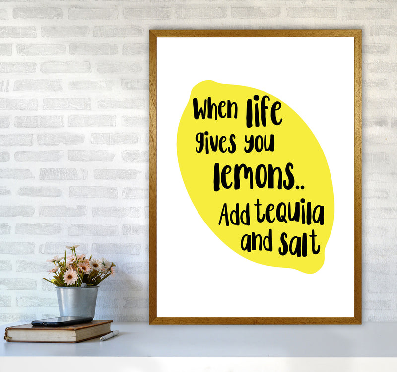 When Life Gives You Lemons, Tequila Modern Print, Framed Kitchen Wall Art A1 Print Only