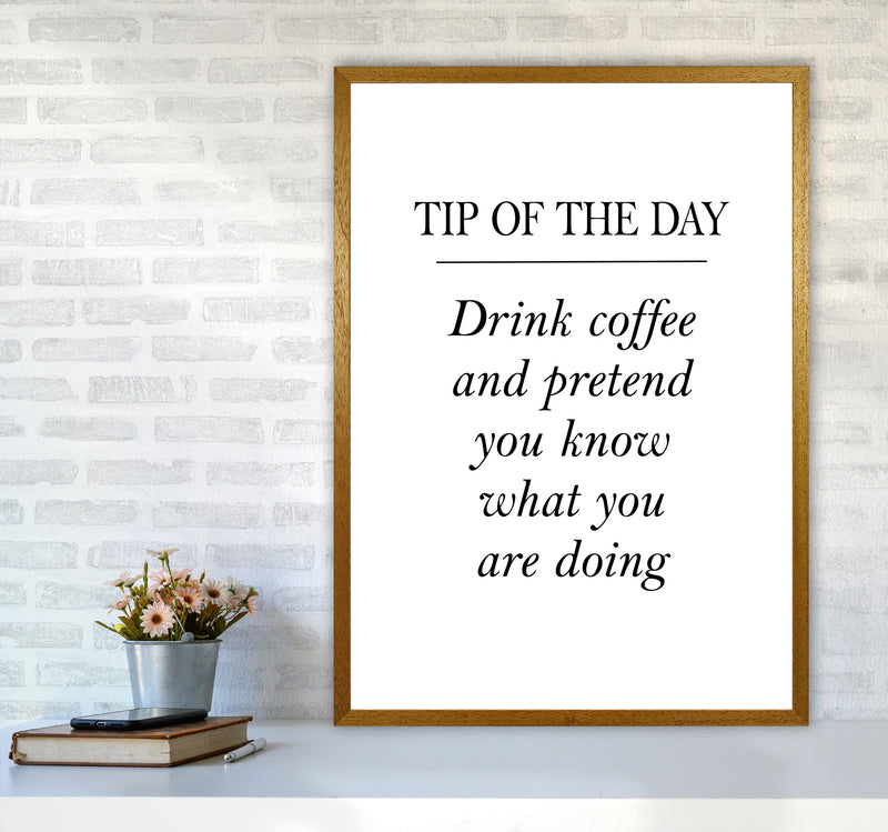 Tip Of The Day, Coffee Modern Print, Framed Kitchen Wall Art A1 Print Only