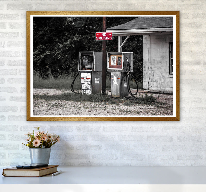 Abandoned Gas Pumps Modern Photography Print A1 Print Only