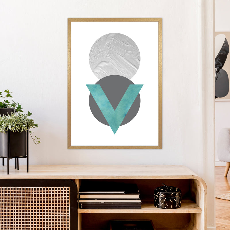 Marble Teal And Silver 1 Art Print by Pixy Paper A1 Print Only
