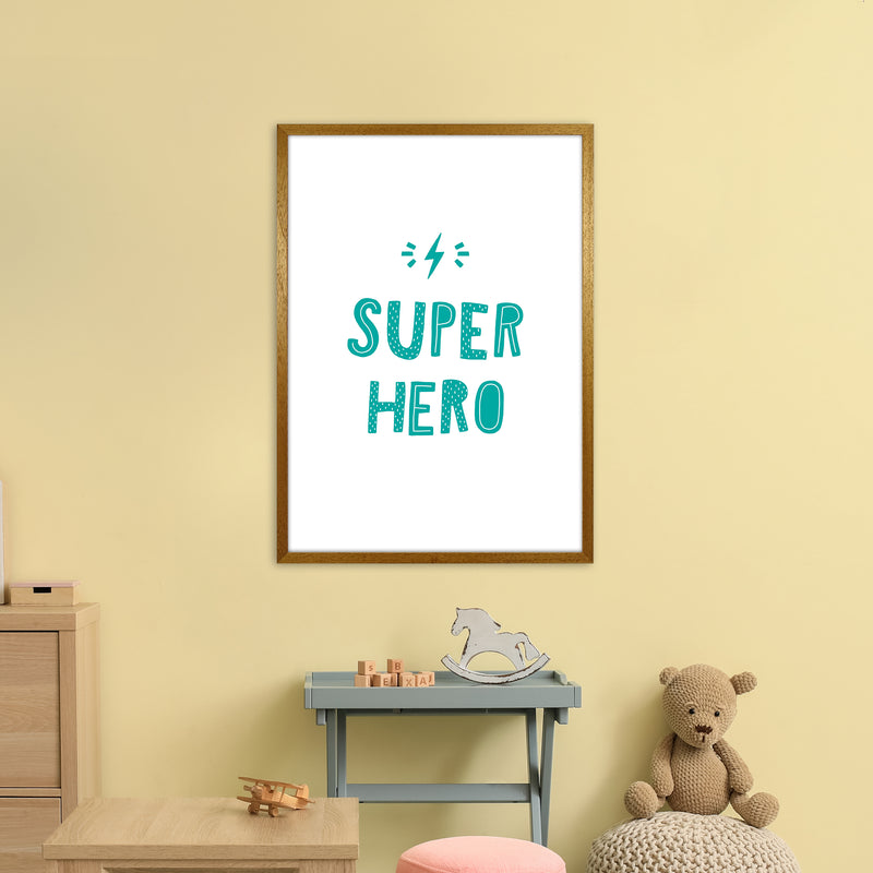 Super Hero Teal Super Scandi  Art Print by Pixy Paper A1 Print Only