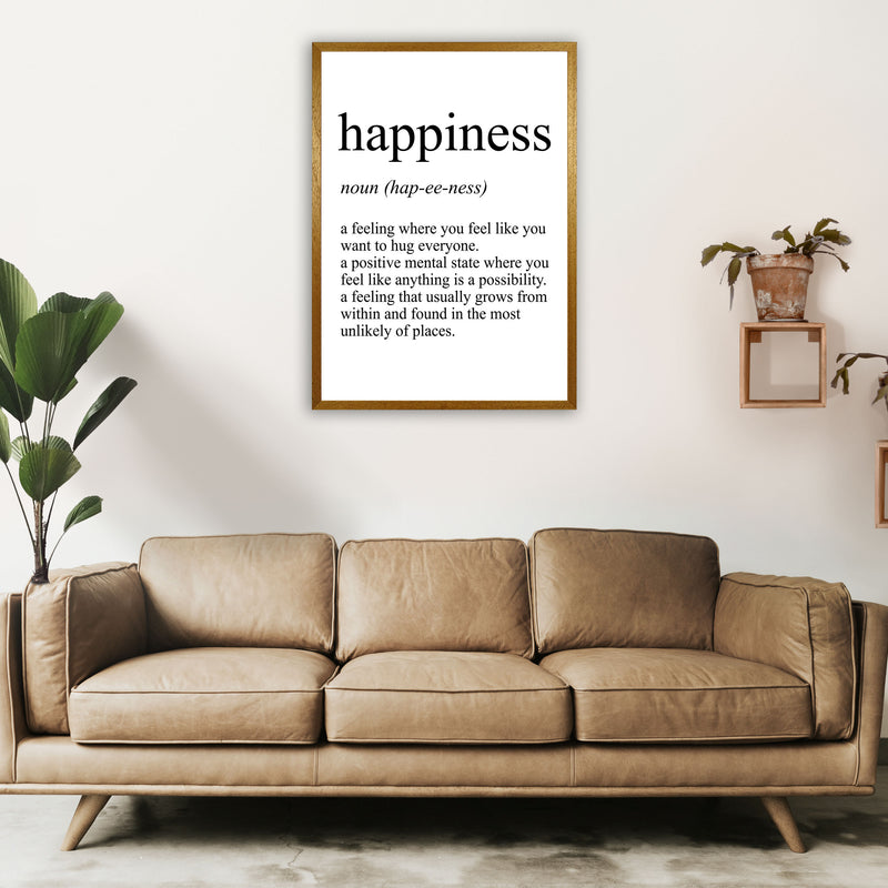Happiness Definition Art Print by Pixy Paper A1 Print Only