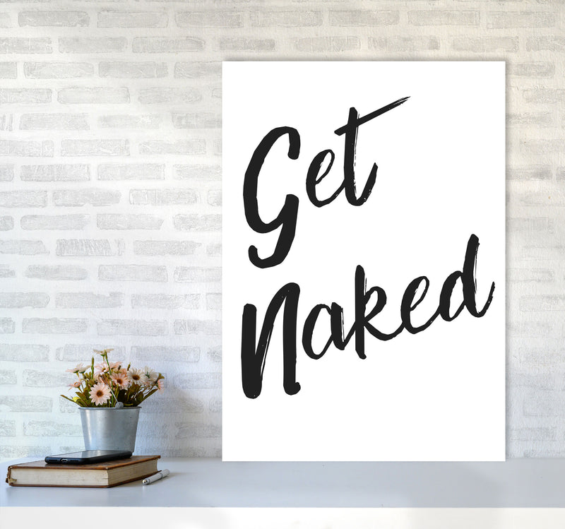 Get Naked 2, Bathroom Modern Print, Framed Bathroom Wall Art A1 Black Frame