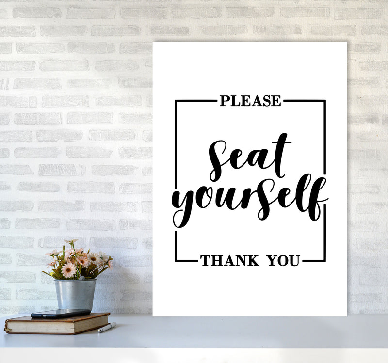 Seat Yourself, Bathroom Modern Print, Framed Bathroom Wall Art A1 Black Frame