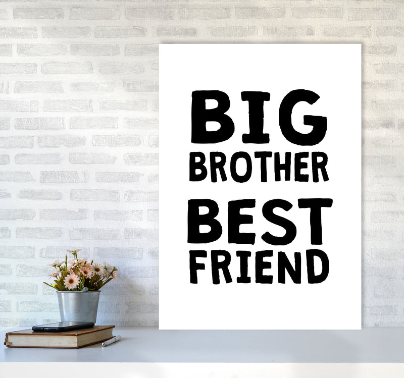 Big Brother Best Friend Black Framed Typography Wall Art Print A1 Black Frame