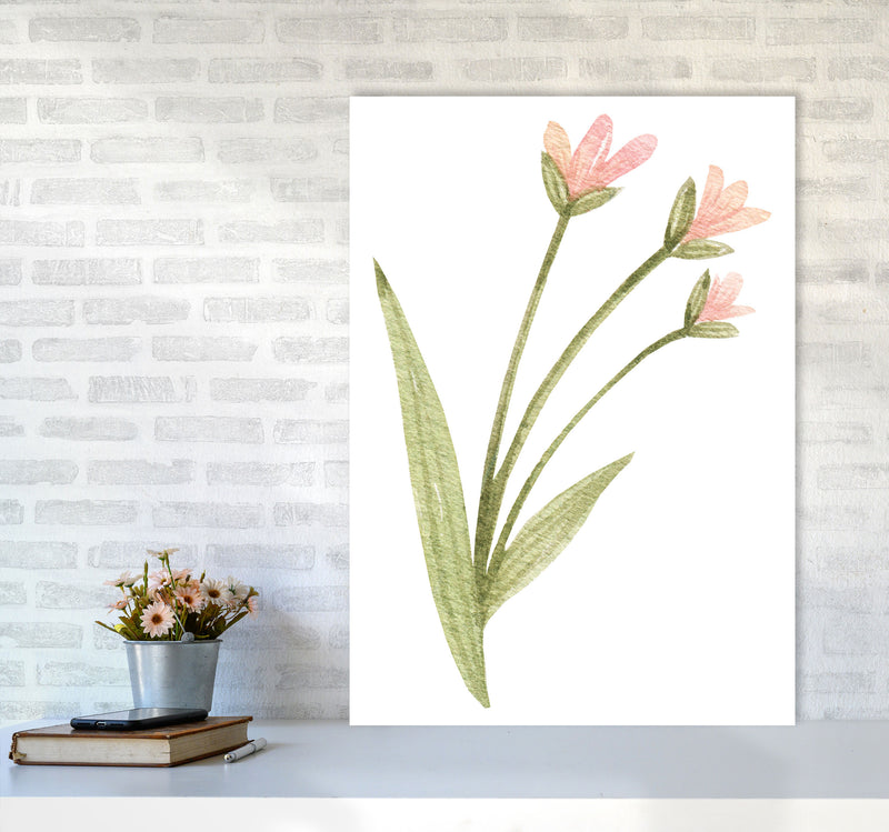 Pink Watercolour Flower 1 Modern Print A1 Black Frame