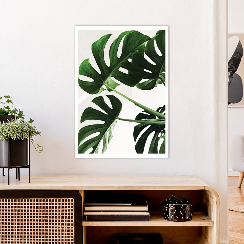 Monstera Leaf  Art Print by Pixy Paper A1 Black Frame
