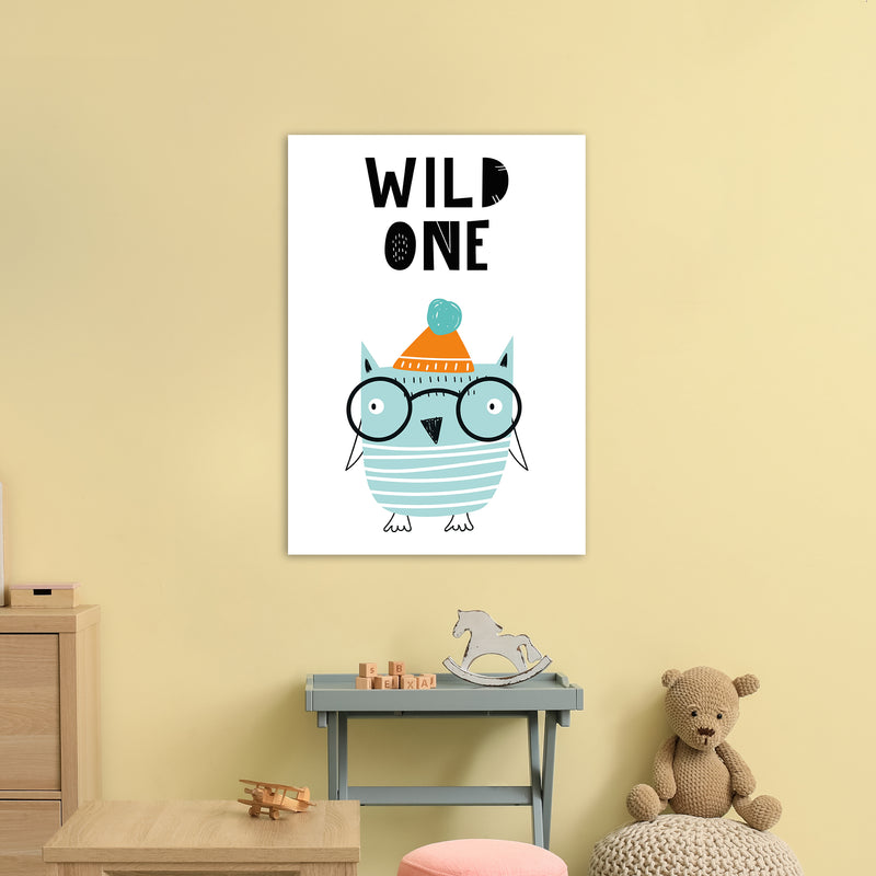 Wild One Owl Animal Pop  Art Print by Pixy Paper A1 Black Frame