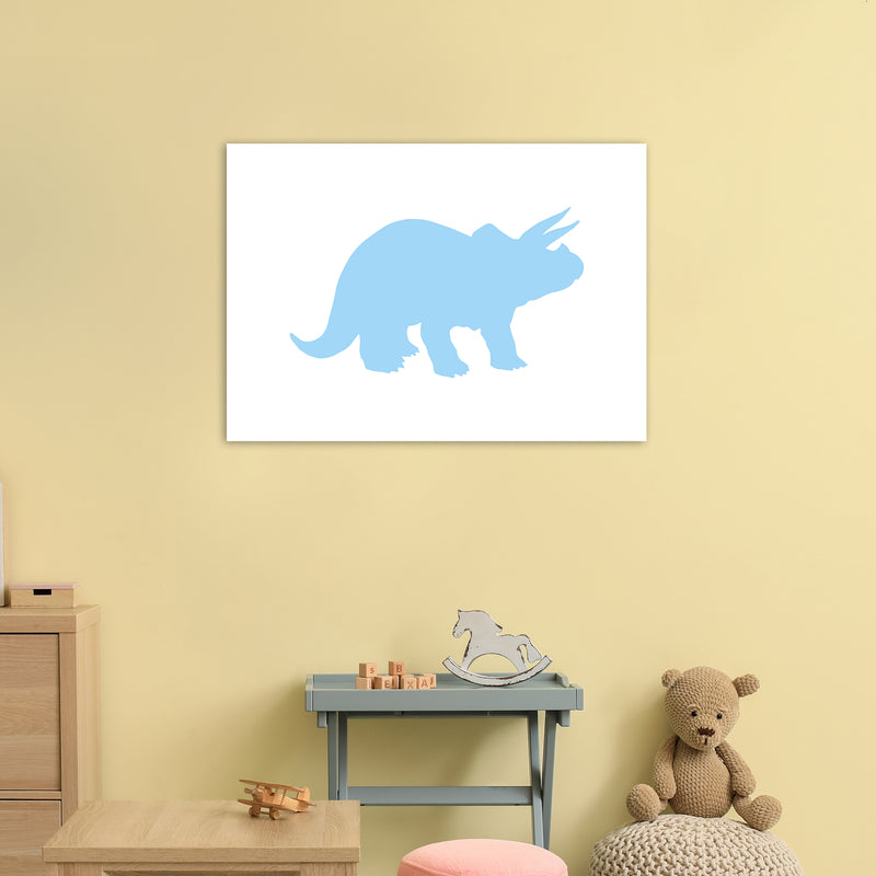 Triceratops Light Blue  Art Print by Pixy Paper A1 Black Frame