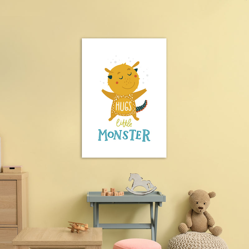 Little Monsters Hug  Art Print by Pixy Paper A1 Black Frame