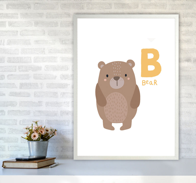 Alphabet Animals, B Is Forbear Framed Nursey Wall Art Print A1 Oak Frame