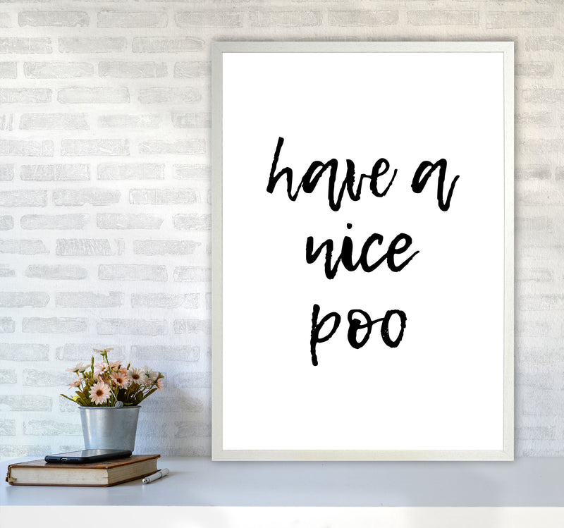 Have A Nice Poo, Bathroom Modern Print, Framed Bathroom Wall Art A1 Oak Frame