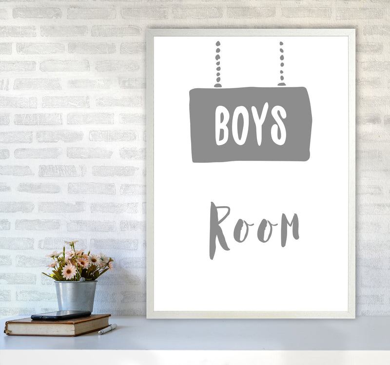 Boys Room Grey Framed Nursey Wall Art Print A1 Oak Frame