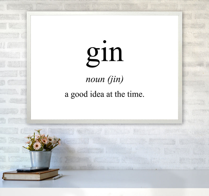The Meaning Of Gin Modern Print, Framed Kitchen Wall Art A1 Oak Frame
