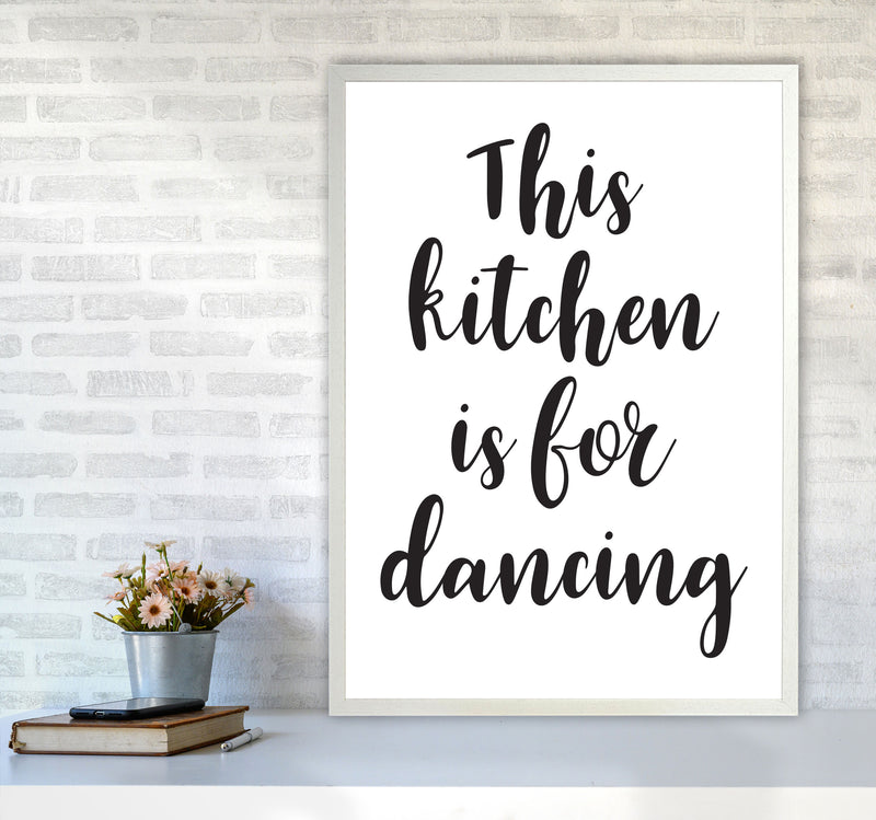This Kitchen Is For Dancing Modern Print, Framed Kitchen Wall Art A1 Oak Frame