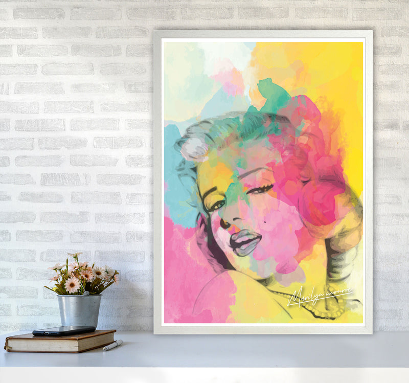 Marilyn Monroe In Colour Modern Print A1 Oak Frame