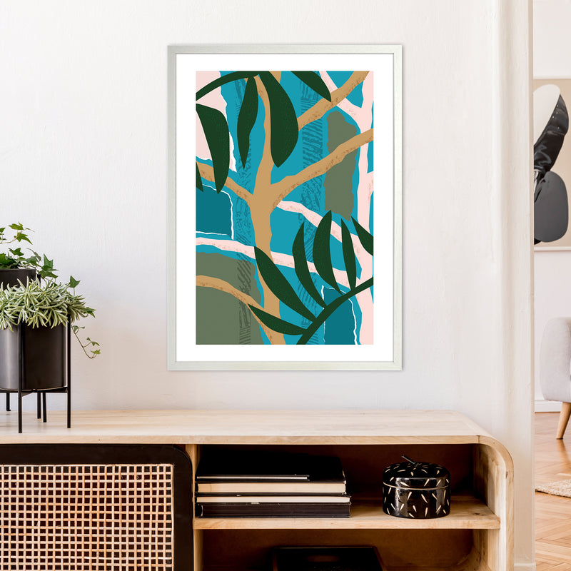 Jungle Tree Abstract  Art Print by Pixy Paper A1 Oak Frame