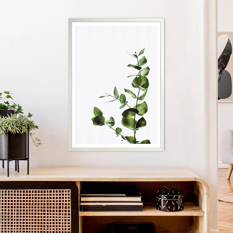 Elegant Green Plant  Art Print by Pixy Paper A1 Oak Frame