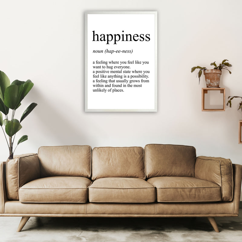 Happiness Definition Art Print by Pixy Paper A1 Oak Frame