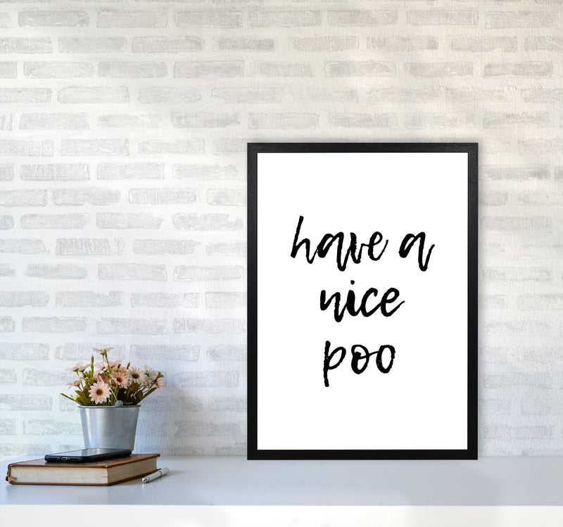 Have A Nice Poo, Bathroom Modern Print, Framed Bathroom Wall Art A2 White Frame