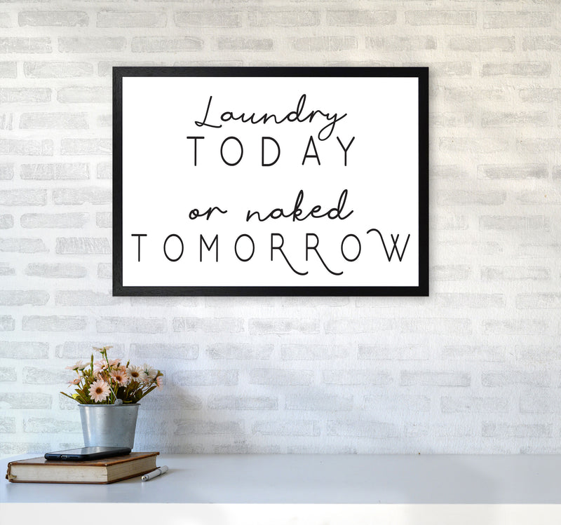 Laundry Today Landscape, Bathroom Modern Print, Framed Bathroom Wall Art A2 White Frame